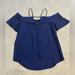 Express off the Shoulder Blouse | Blue | Size Medium